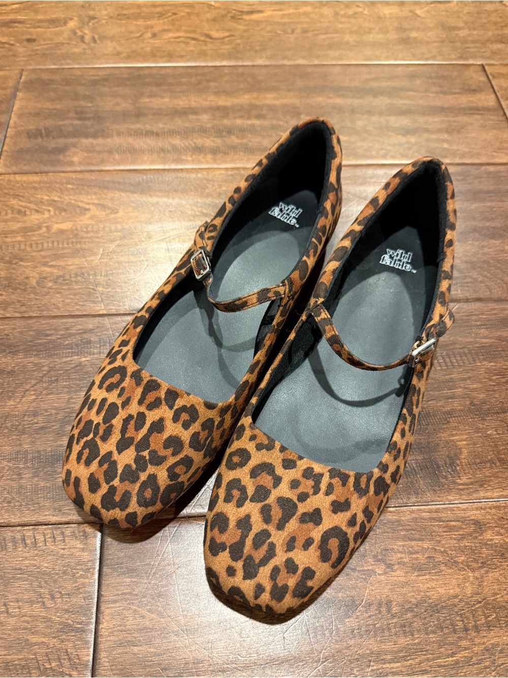 wild fable Leopard Print Mary Jane Flats in Brown and Black
